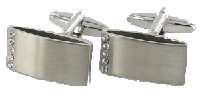 CL110 Cufflinks Rect. with Crystals 
