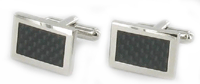 CL37 Cuff Links Rectangel Black Enamel  