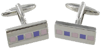 CL64 Cuff Links Chrome-Purple-White Bar