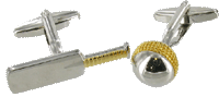 CL65 Cuff Links Cricket Bat & Ball 