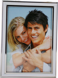 FRA13 Photo Frame Nickel Plated Steel White Epoxy Resin 13 x 18cm 