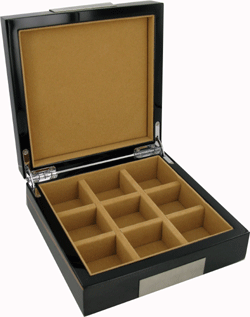 JB08 - Cuff Link Box Real Wood Veneer 