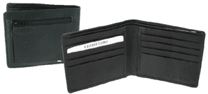 NC24 Black Leather Note Case With 8 Credit Card slots & Zip Back