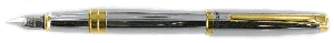PEN8 Plato Fountain Pen High Polish Chrome/Gold 