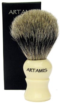 SHV28 - Silvertip Badger Shaving Brush With Ivory Coloured Handle